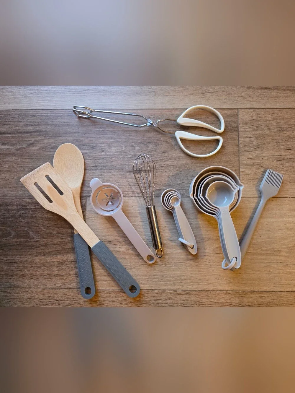 Gray and White Kitchen Utensil Set - Home Kitchen